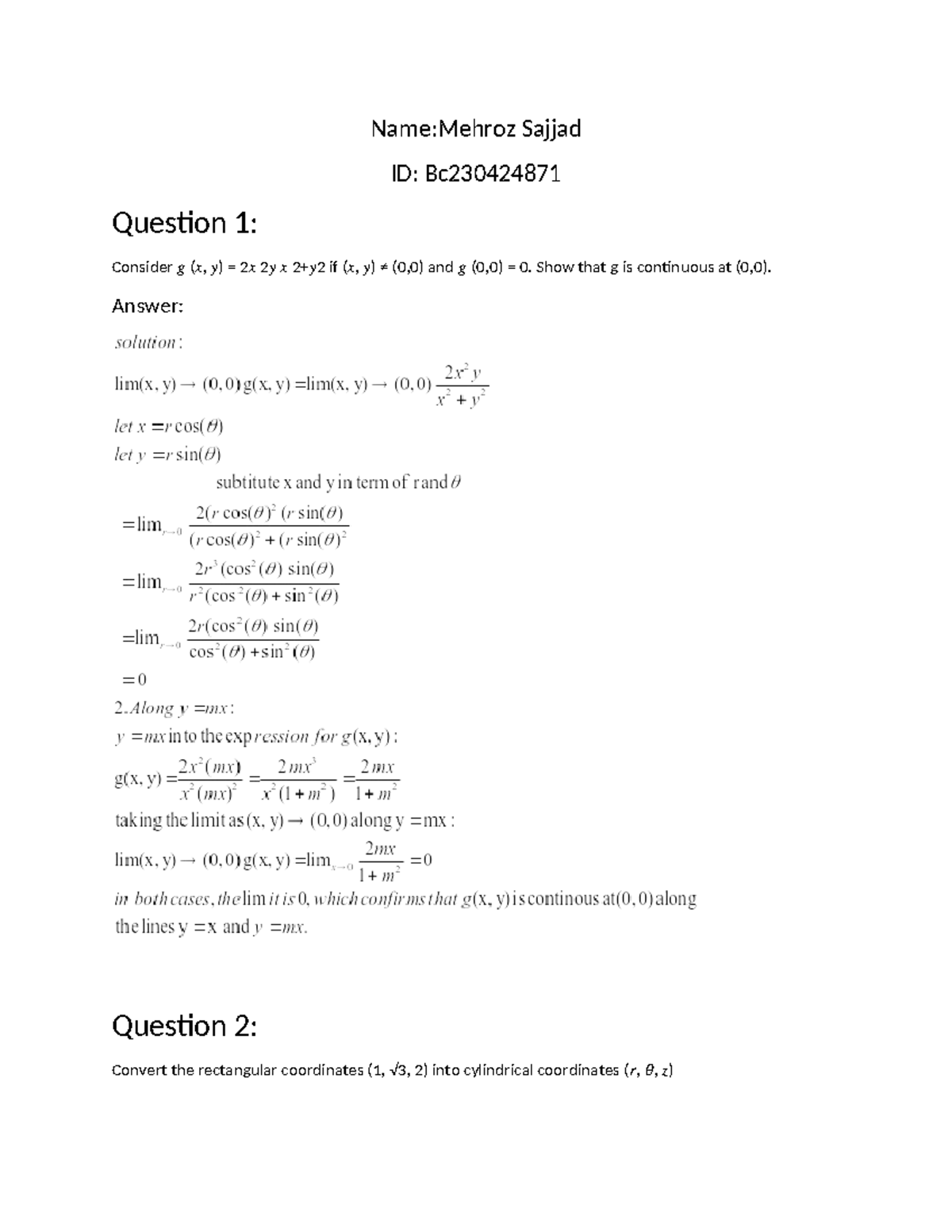 Math - its best for practical material - Business Math and Stats - Name ...