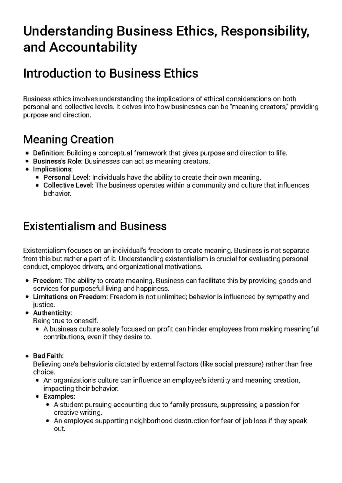 Understanding Business Ethics: Responsibility & Accountability Study ...