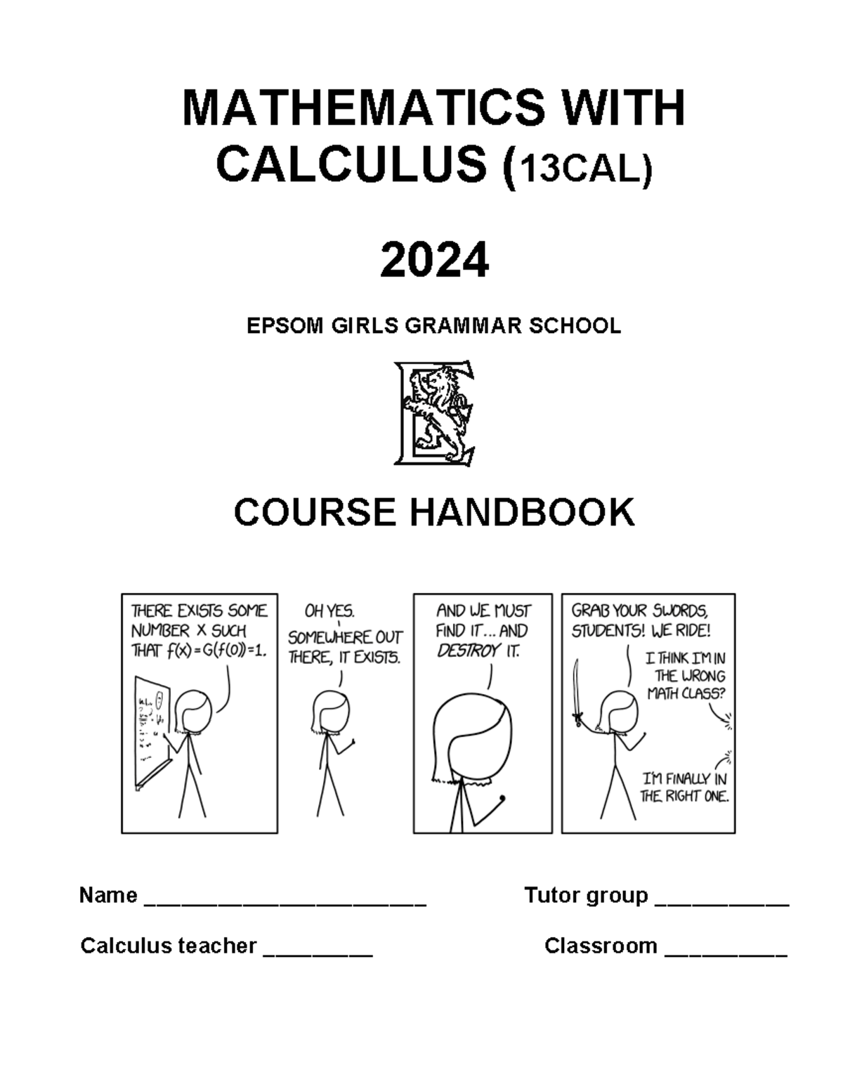 Year 13CAL Calculus Course Handbook 2024: Key Topics and Insights - Studocu