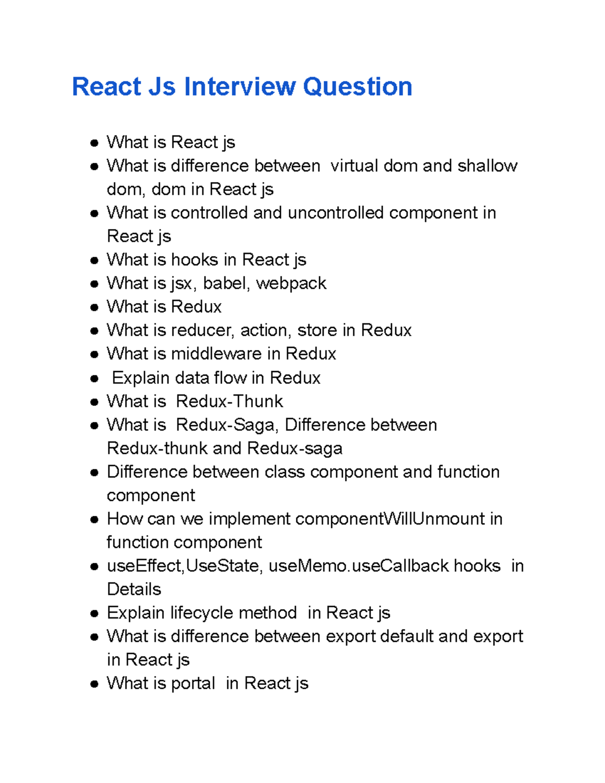 React.JS Interview Question - React Js Interview Question What is React ...