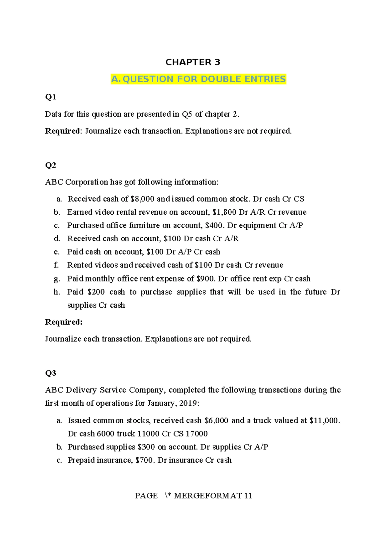 Accounting 101: Chapter 1 Final Exam Questions & Answers - Studocu