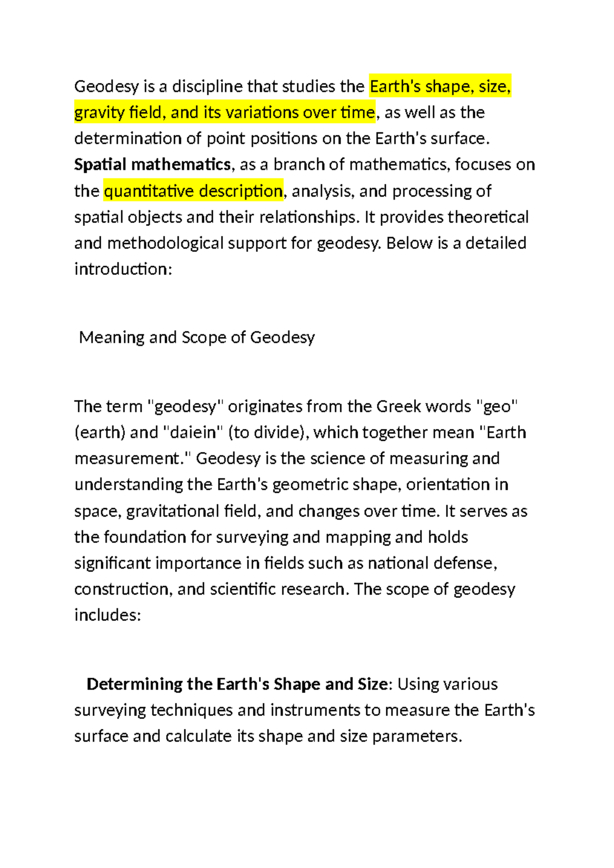 Unit 2 - Geodesy and Spatial Mathematics Overview and Applications ...