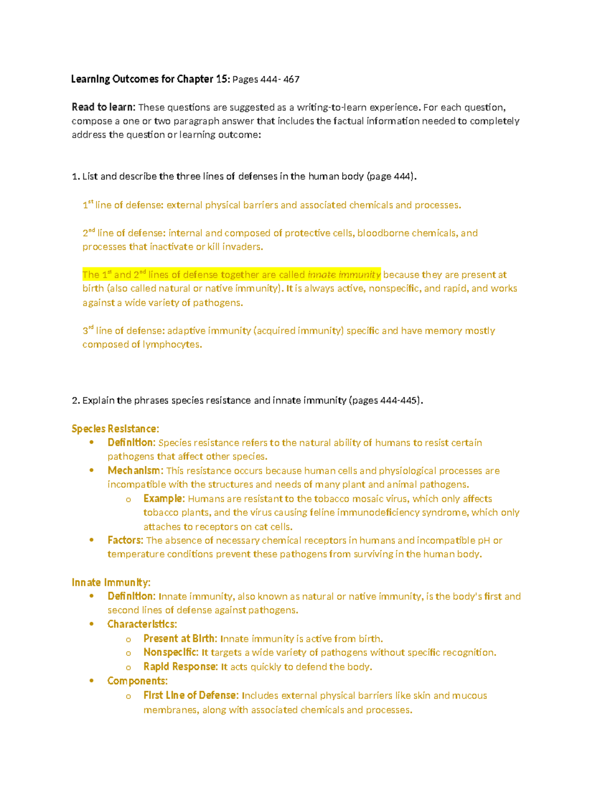 Chapter 15 Learning Outcomes - Learning Outcomes for Chapter 15: Pages ...