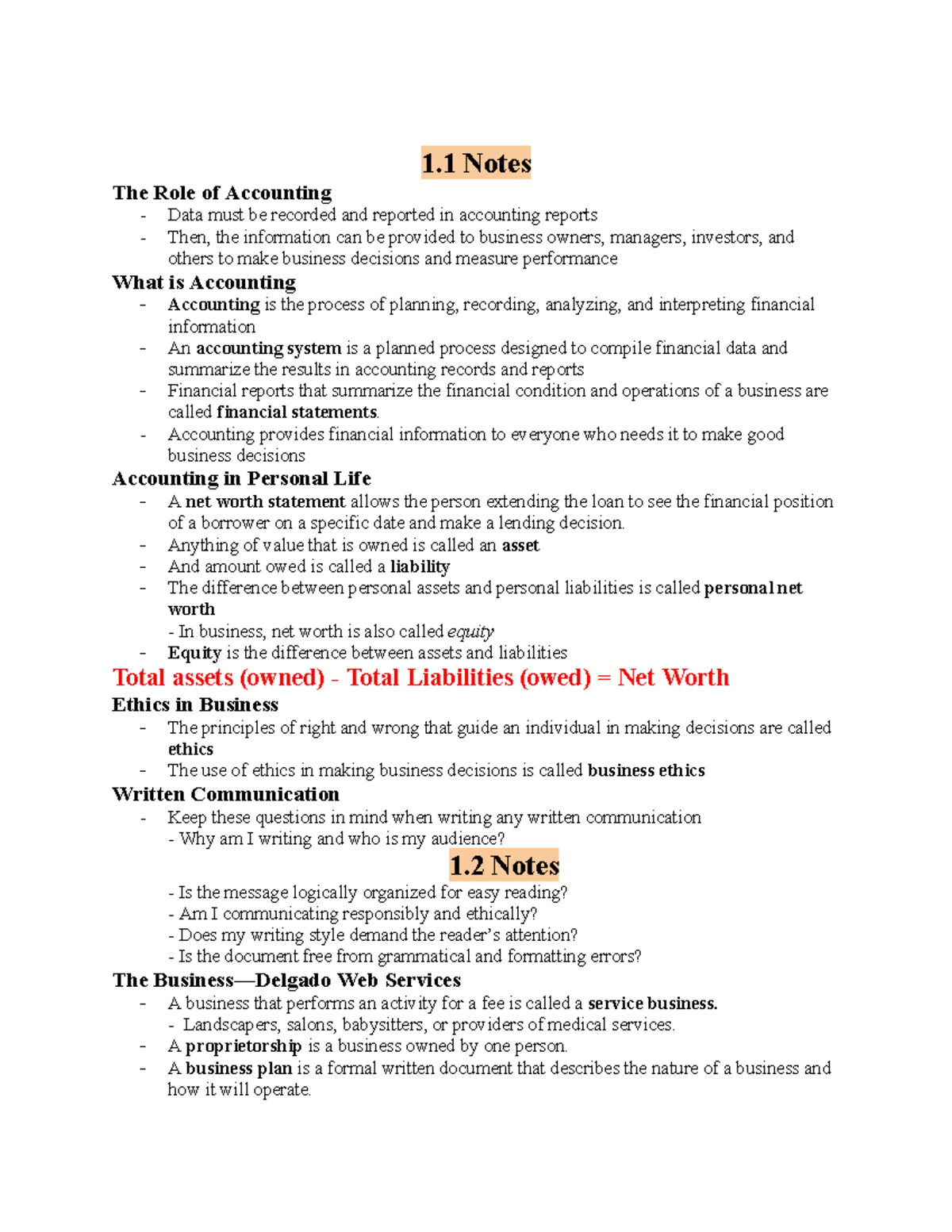 Accounting Notes: Understanding Key Concepts and Principles - Studocu