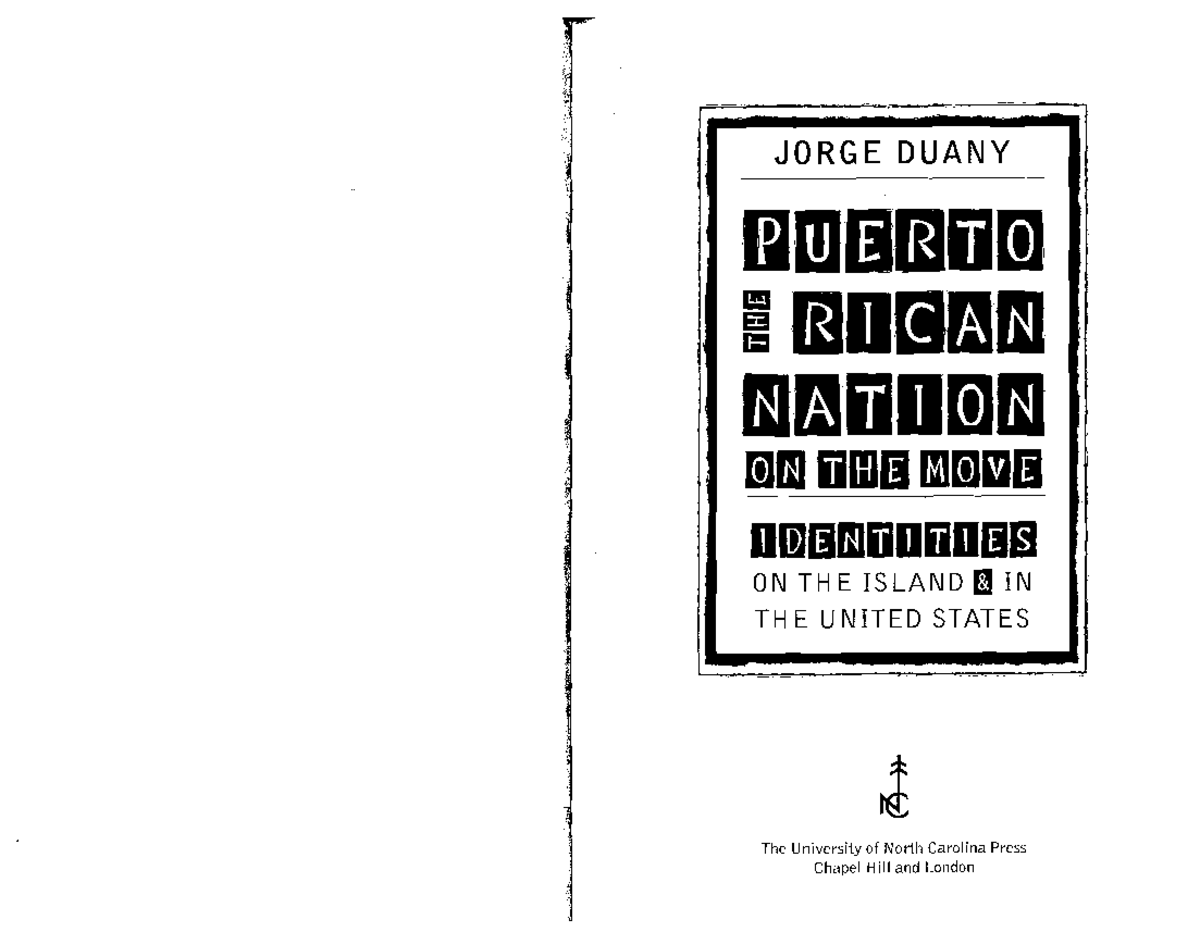 Puerto Rican Identity: Rethinking Nationalism and Colonialism - Studocu