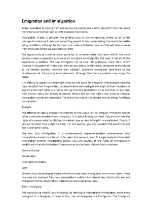 Immigration Law - Study Notes & Assignments - Studocu