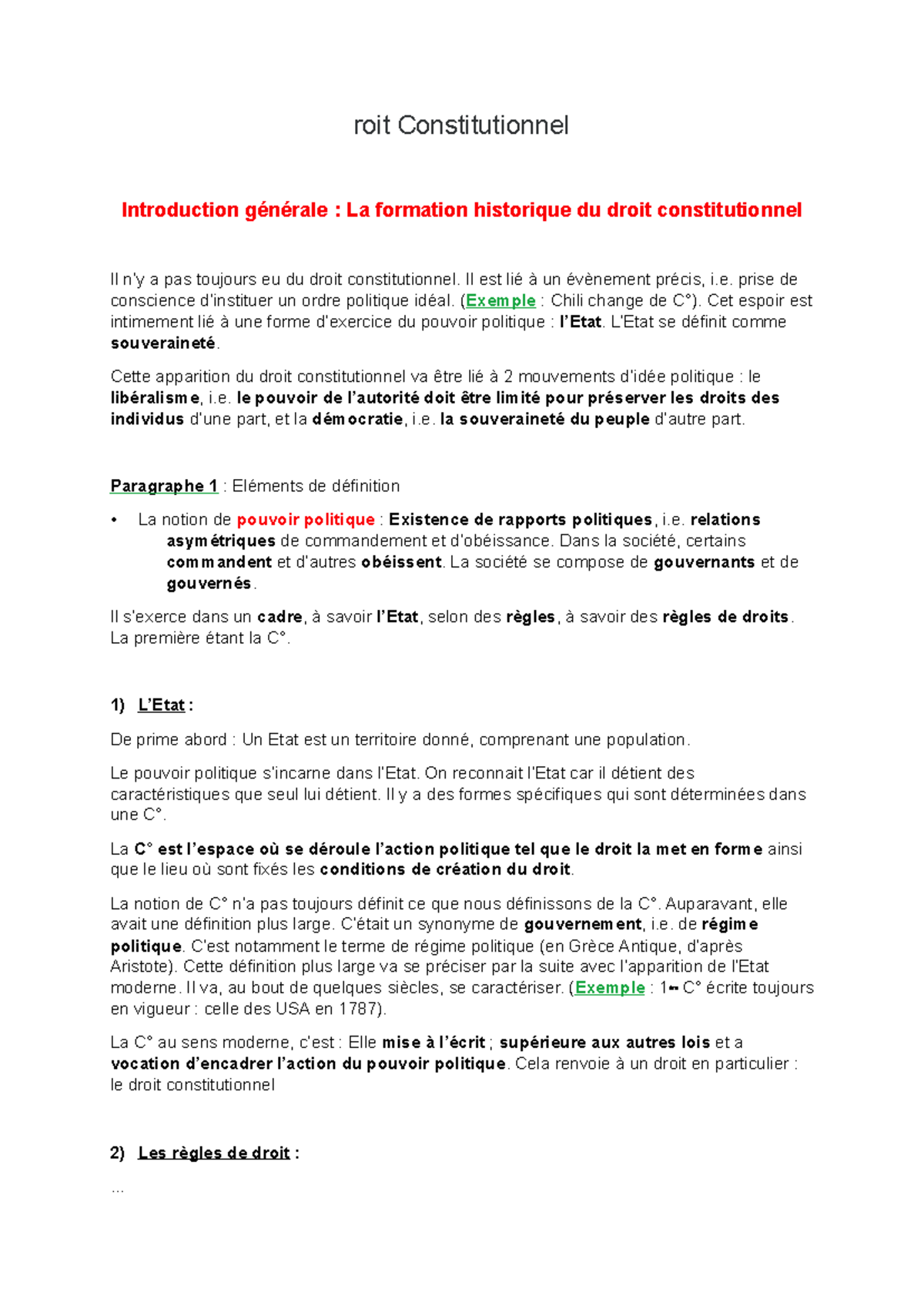 Droit Constitutionnel : Introduction et Concepts Fondamentaux - Studocu