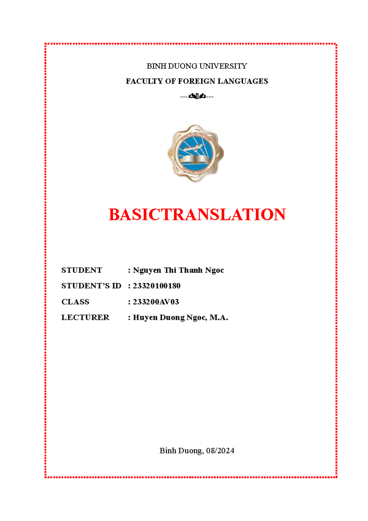BASIC TRANSLATION NOTES (233200AV03) - PARTS OF SPEECH & STRATEGIES ...