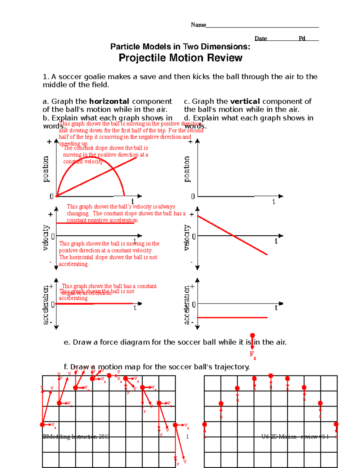 Projectile Motion Worksheet Answers - Analysis & Solutions - Studocu