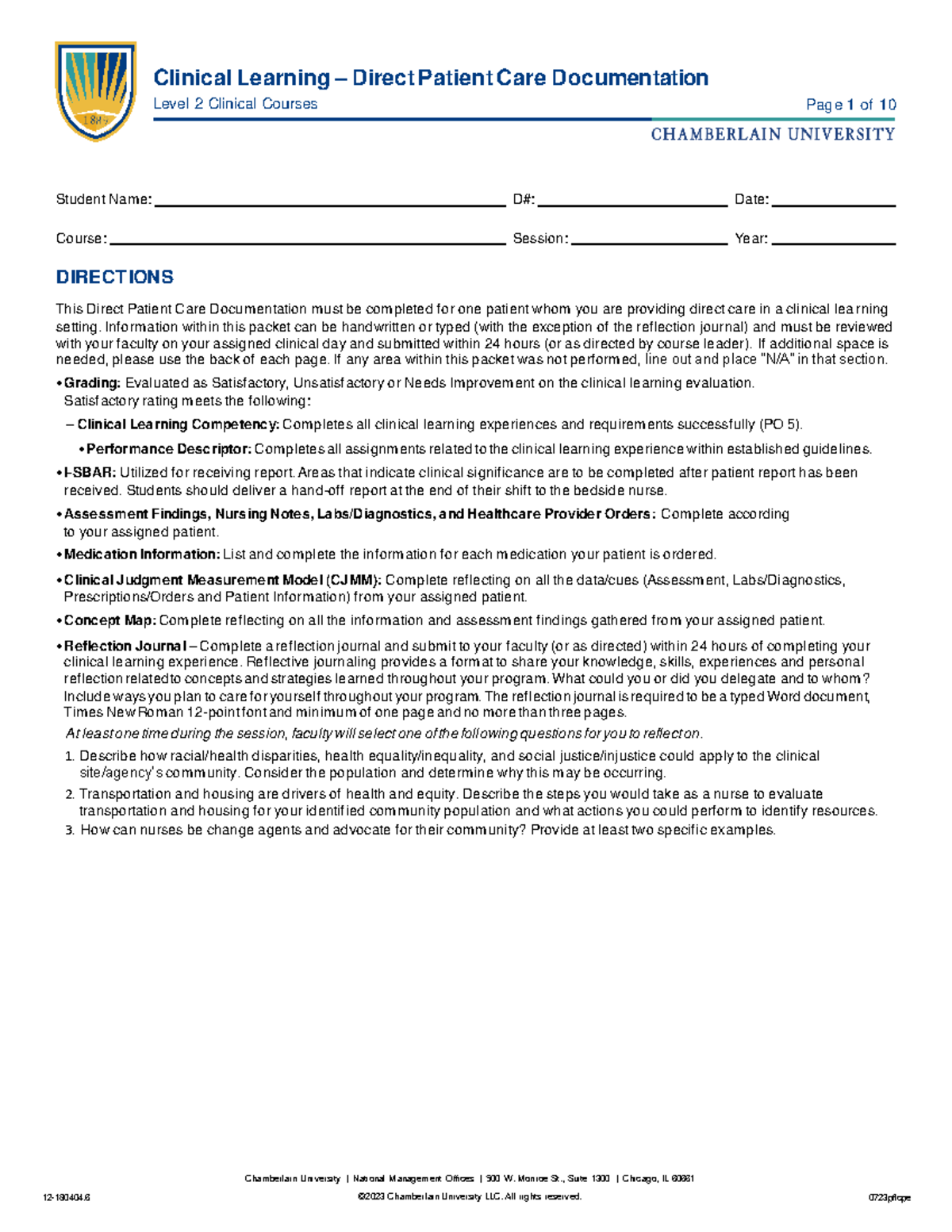 Level 2 DPCD: Direct Patient Care Documentation Study Guide - Studocu