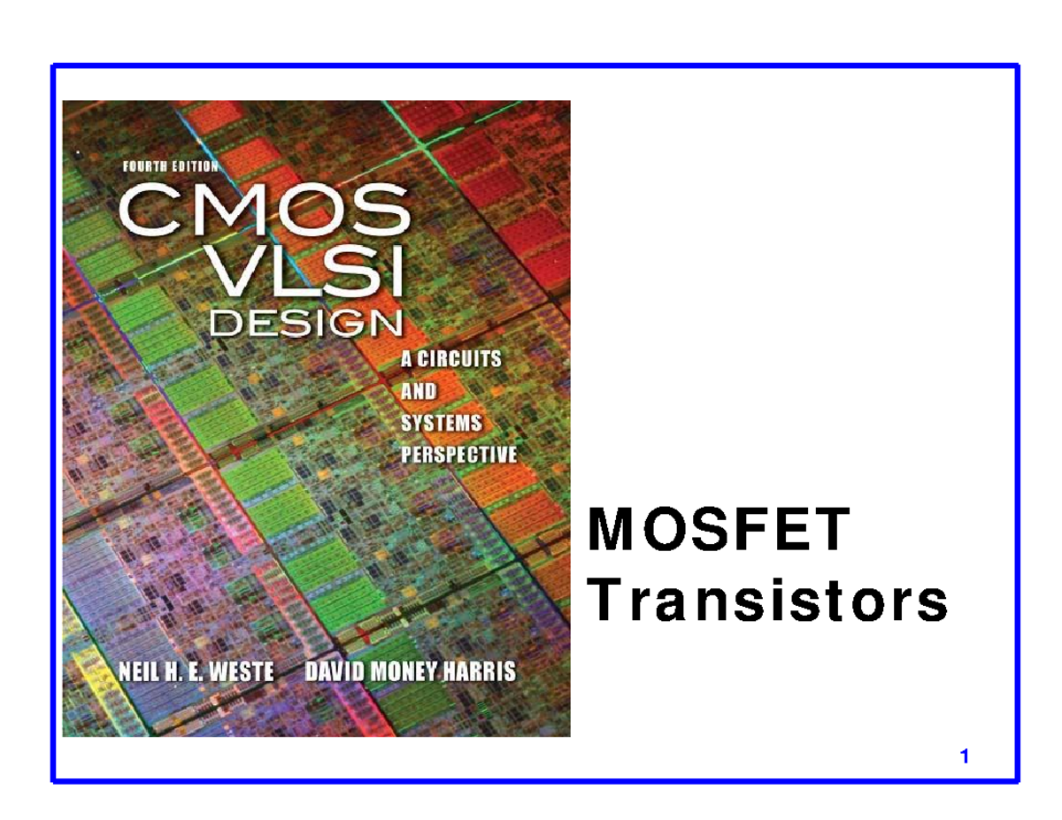 2 - nothiingg - MOSFET Transistors 1 Silicon Lattice Transistors are ...