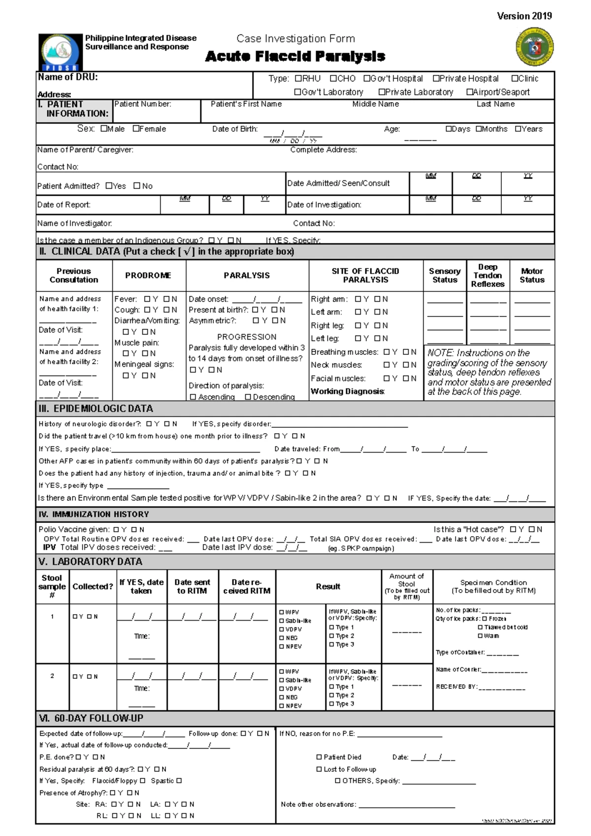 ABD Case Report Form: Acute Bloody Diarrhea Surveillance - Studocu