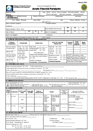 ABD Case Report Form: Acute Bloody Diarrhea Surveillance - Studocu