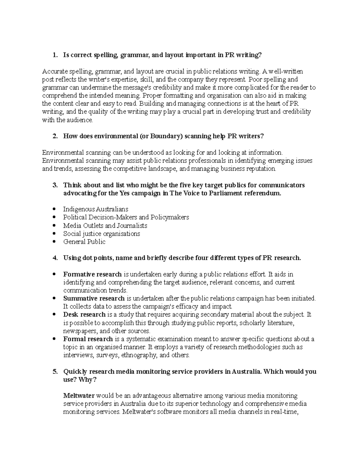 Public relation writing Assignment 1A - Is correct spelling, grammar ...