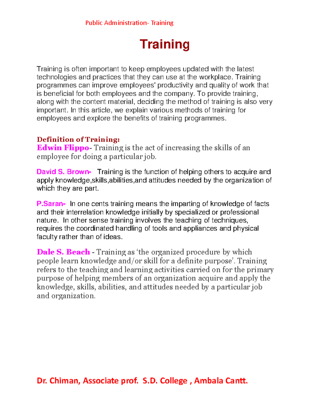 Public Training Methods and Benefits: A Comprehensive Guide - Studocu