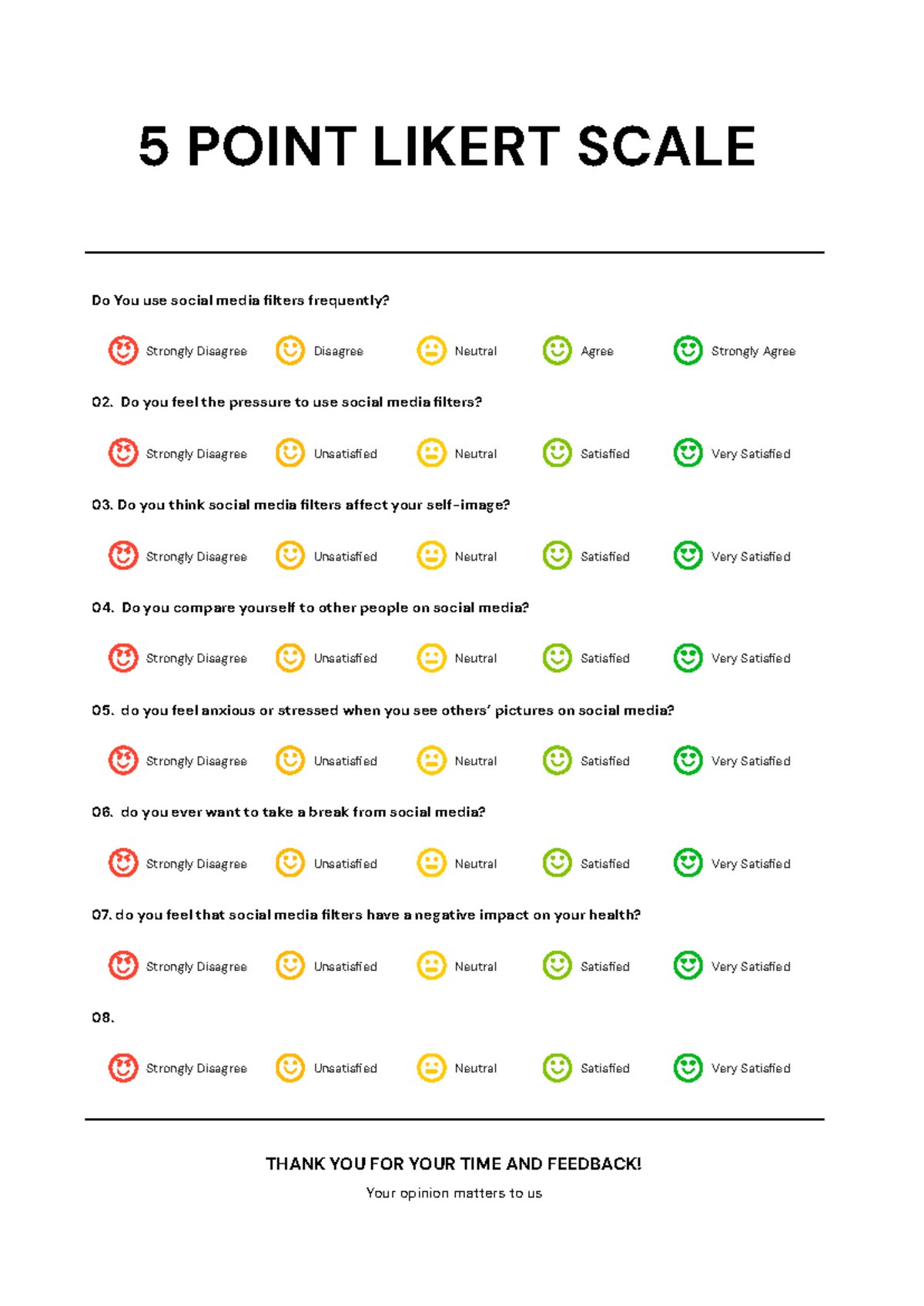 5 points of likert scale - 5 POINT LIKERT SCALE Do You use social media ...
