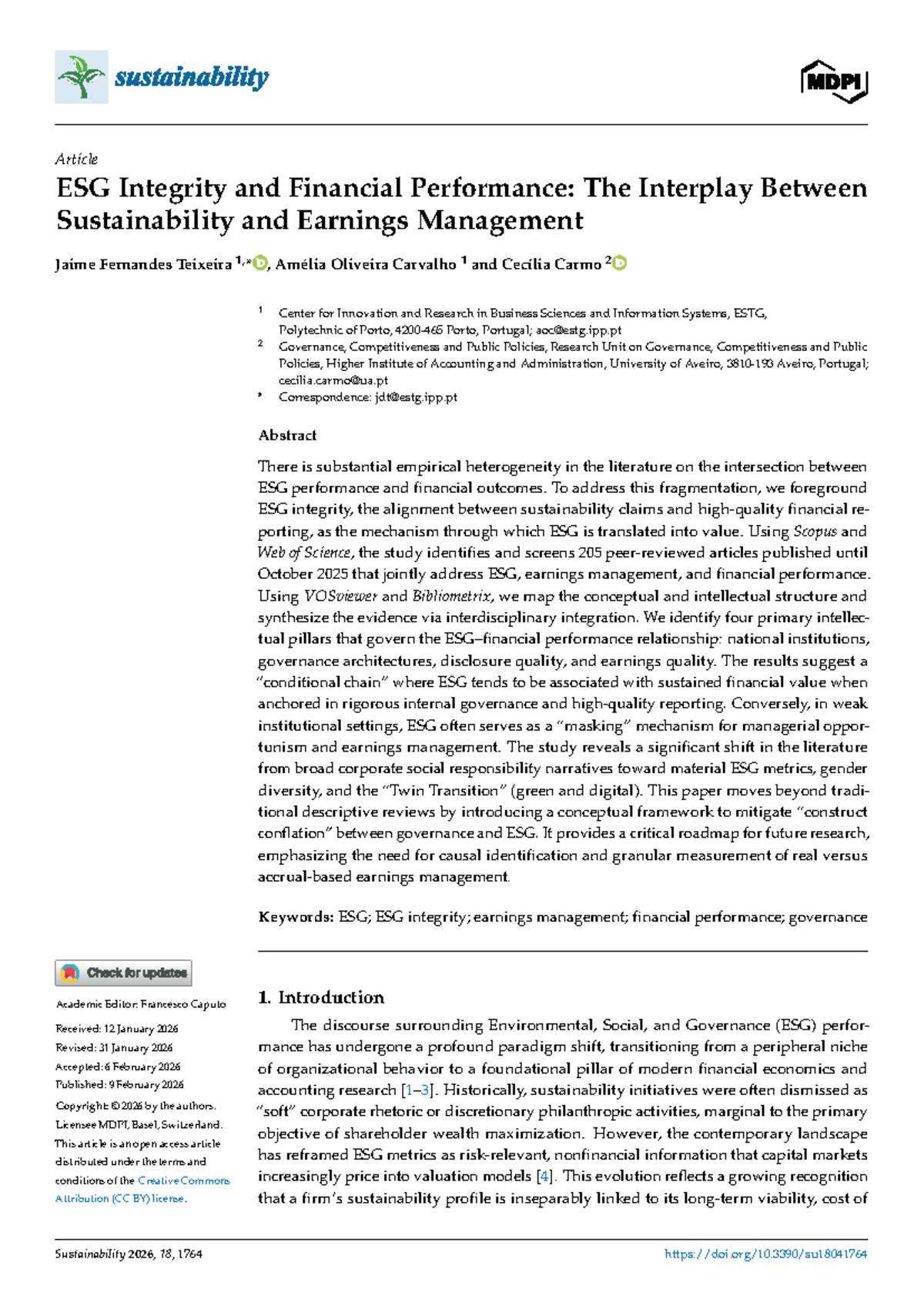 ESG Integrity and Financial Performance: Insights from Sustainability ...