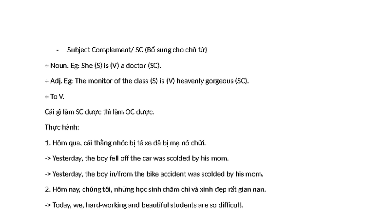 SC Subject Practice: Sentence Construction and Examples - Studocu