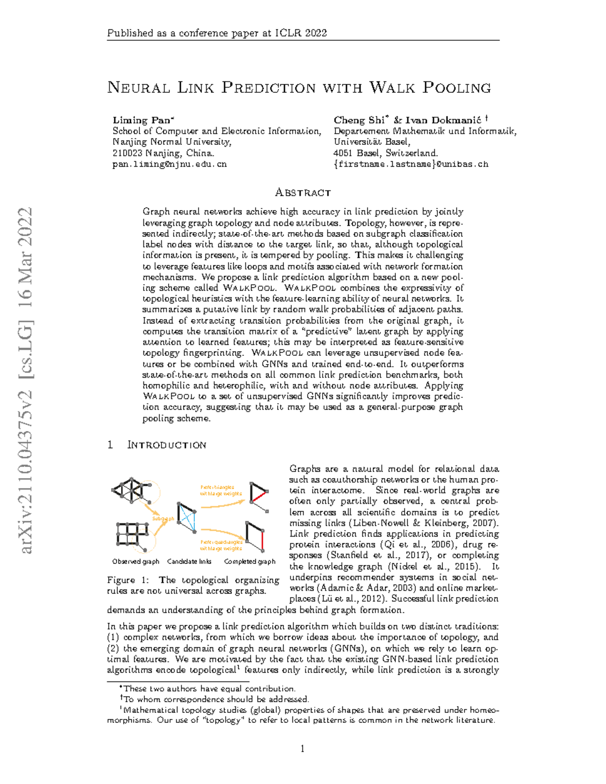 2110 - Neural Link Prediction Using Walk Pooling Algorithm - Studocu