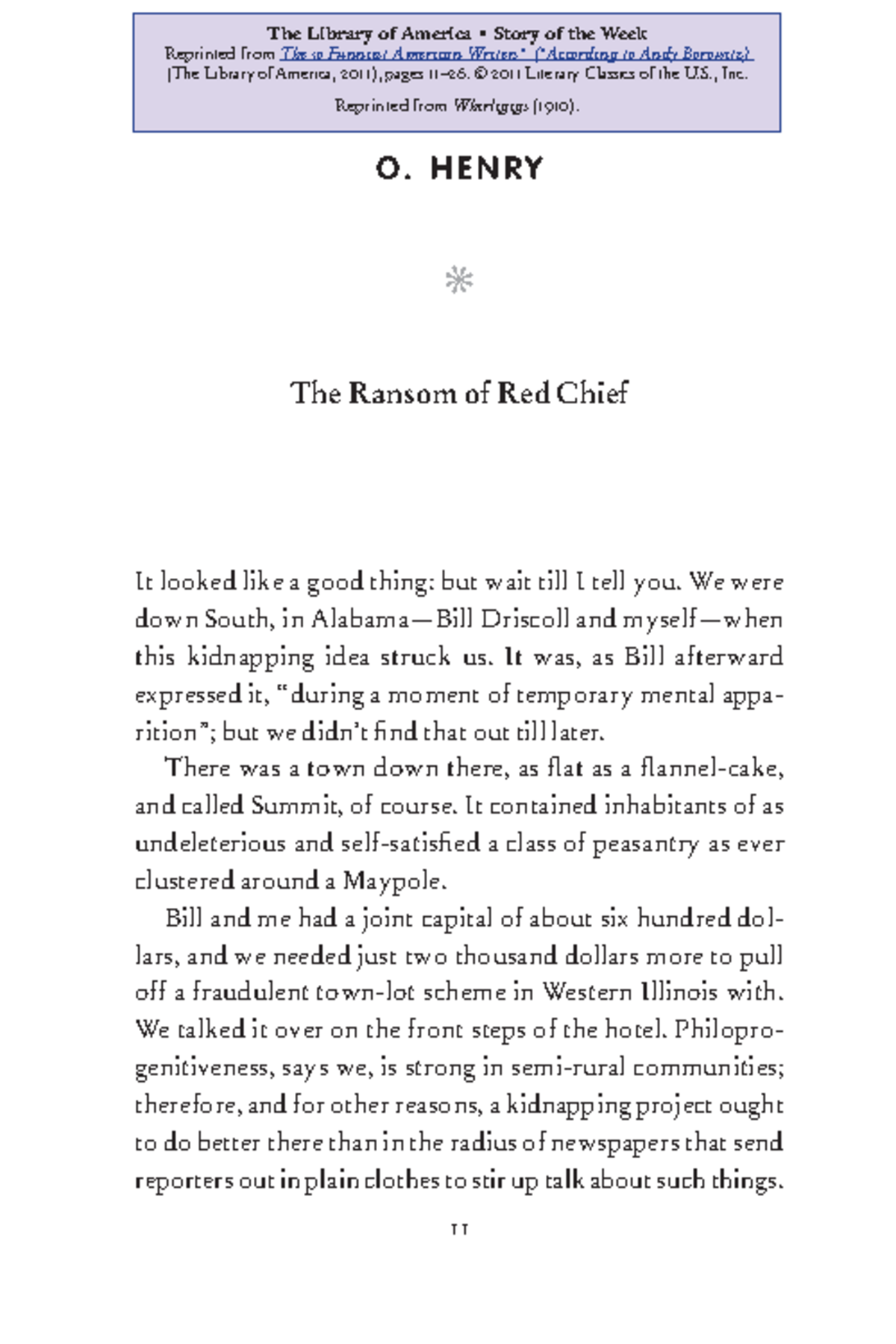 8th-grade-The-Ransom-of-Red-Chief -O-Henry - 11 O. H E N R Y * The ...