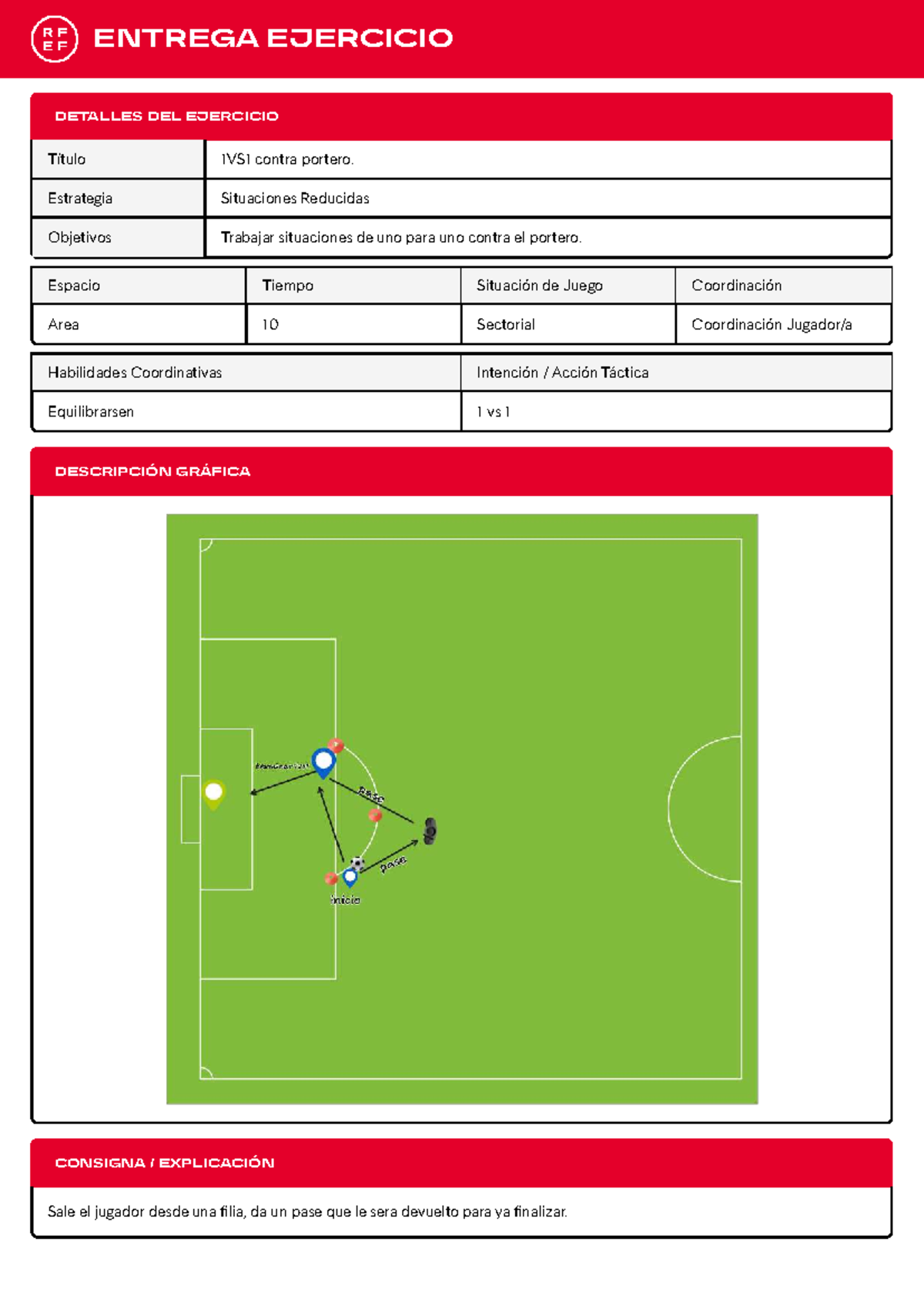 1VS1 contra portero - FDGDF - Entrega Ejercicio Detalles del Ejercicio ...