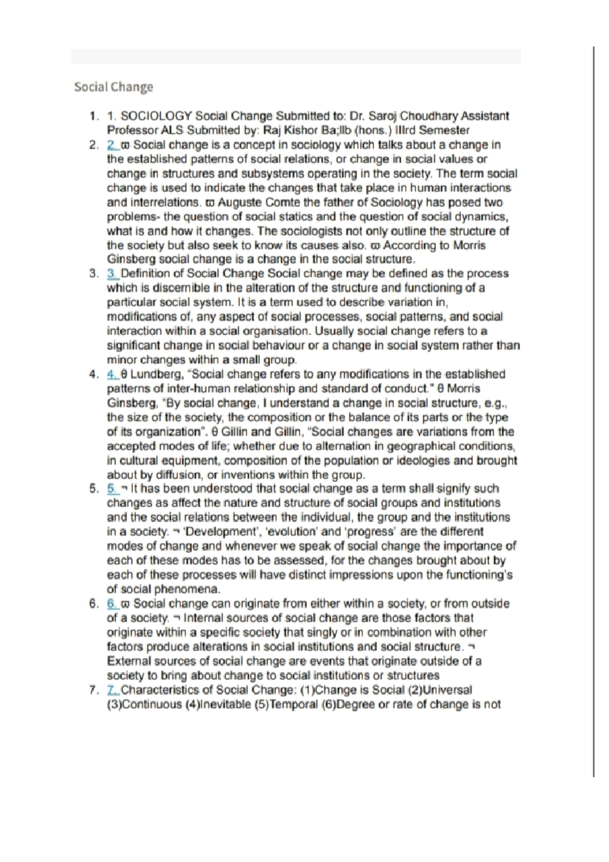 Social Change - Lecture Notes Overview and Key Concepts - Studocu