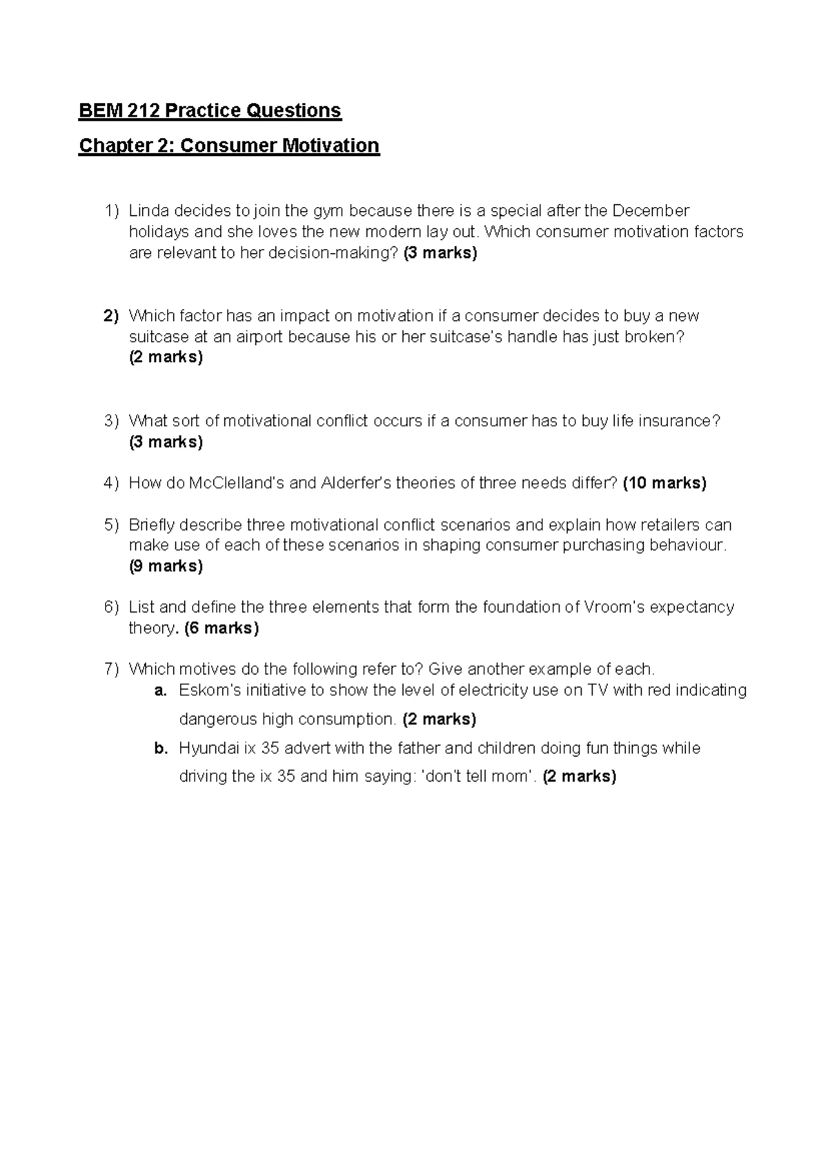 BEM 212 Exam Revision: Chapter 1-13 Practice Questions and MCQs - Studocu