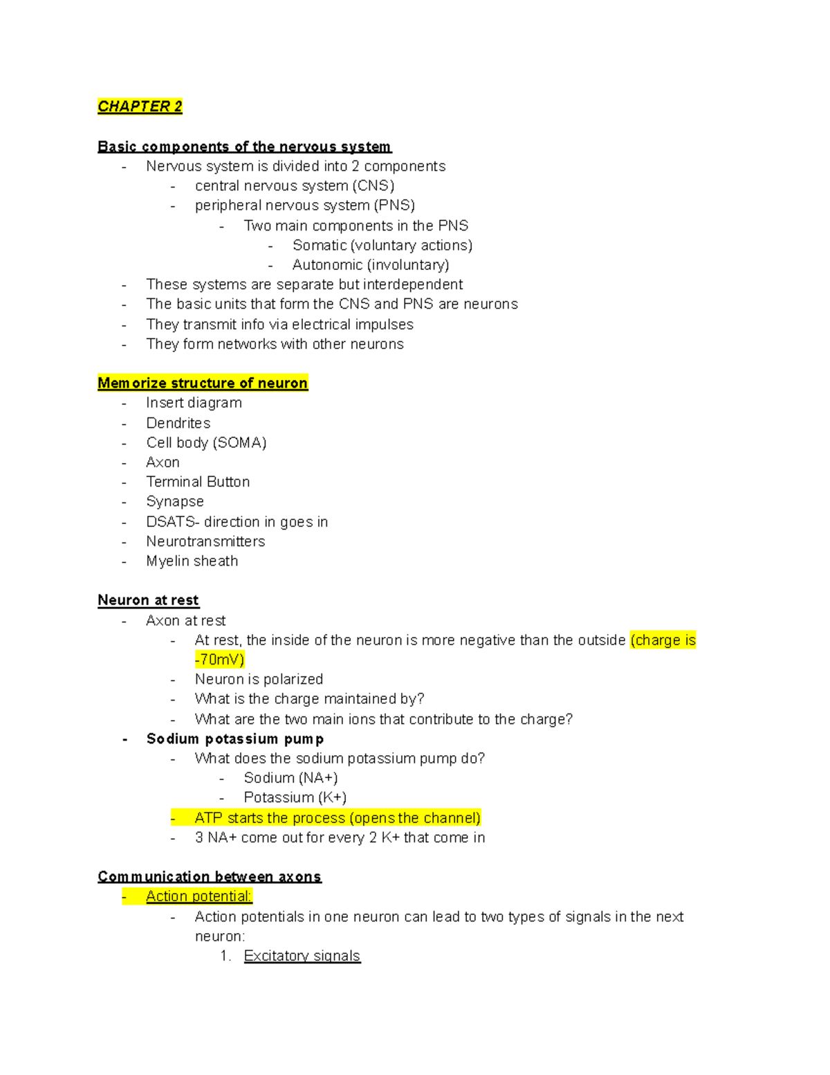 Chapter 2 Psychology - lecture notes - CHAPTER 2 Basic components of ...