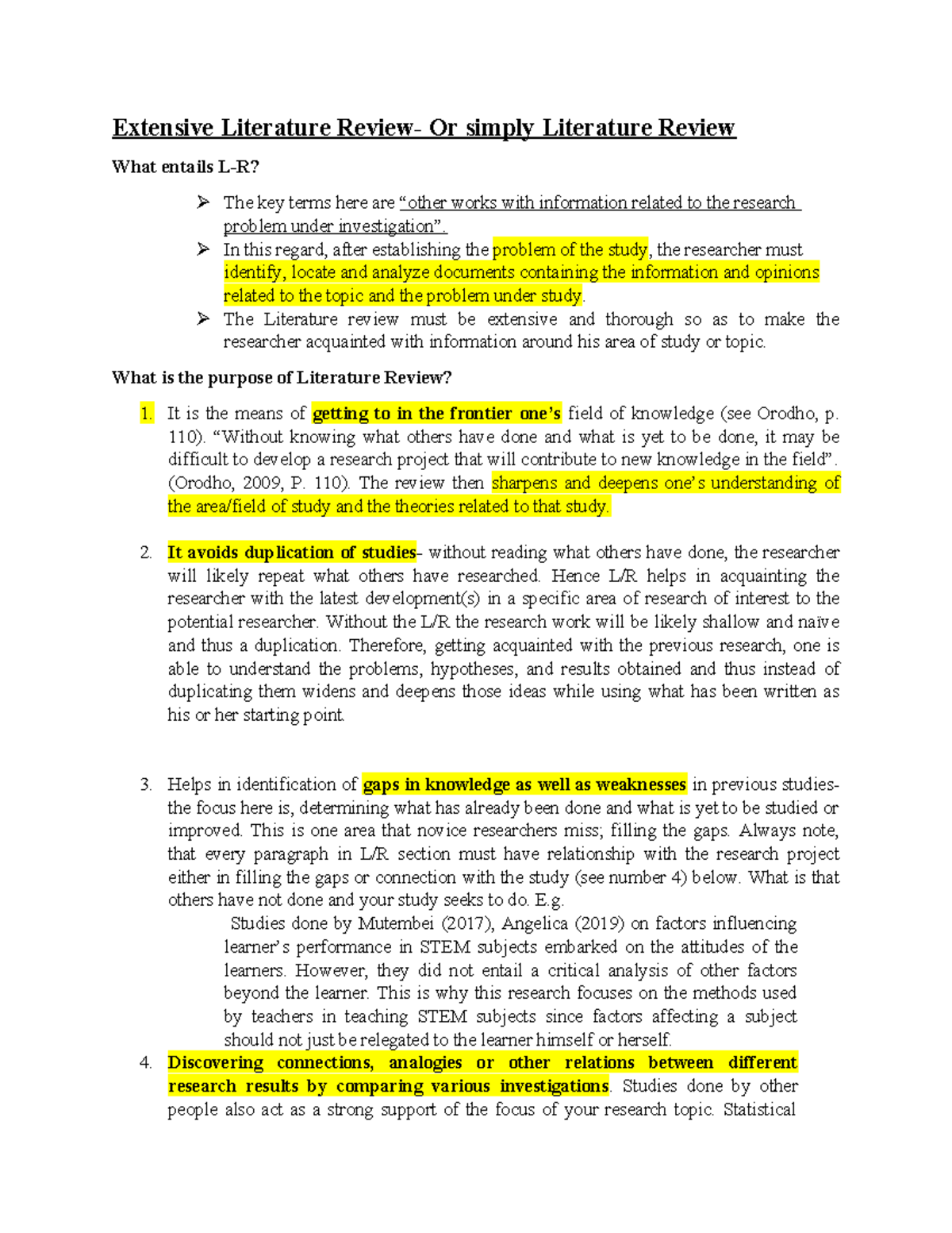Lesson 4: Comprehensive Literature Review Techniques and Insights - Studocu