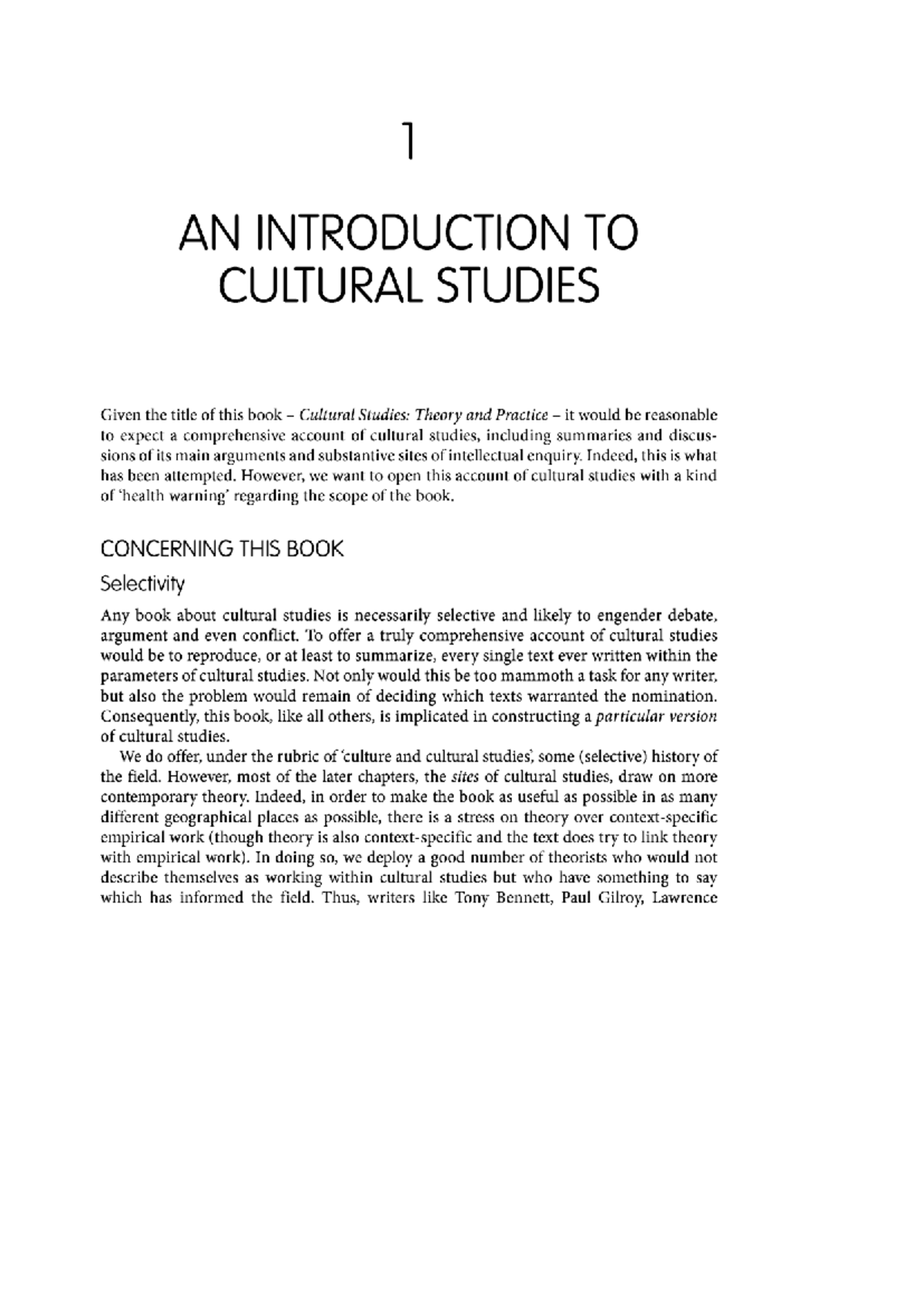 Cultural Studies: An Introductory Overview and Key Concepts - Studocu