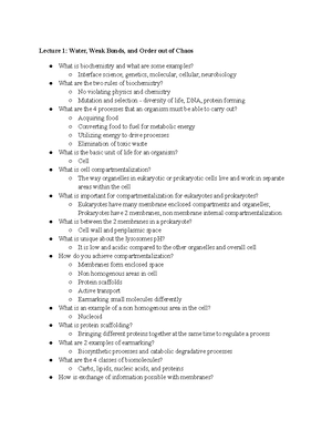 Biochem Exam 2 Practice - Biochemistry Exam 2 Practice Chapter 10: 1 ...