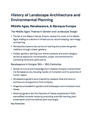The Evolution of Landscape Architecture in Europe: Medieval to Baroque ...