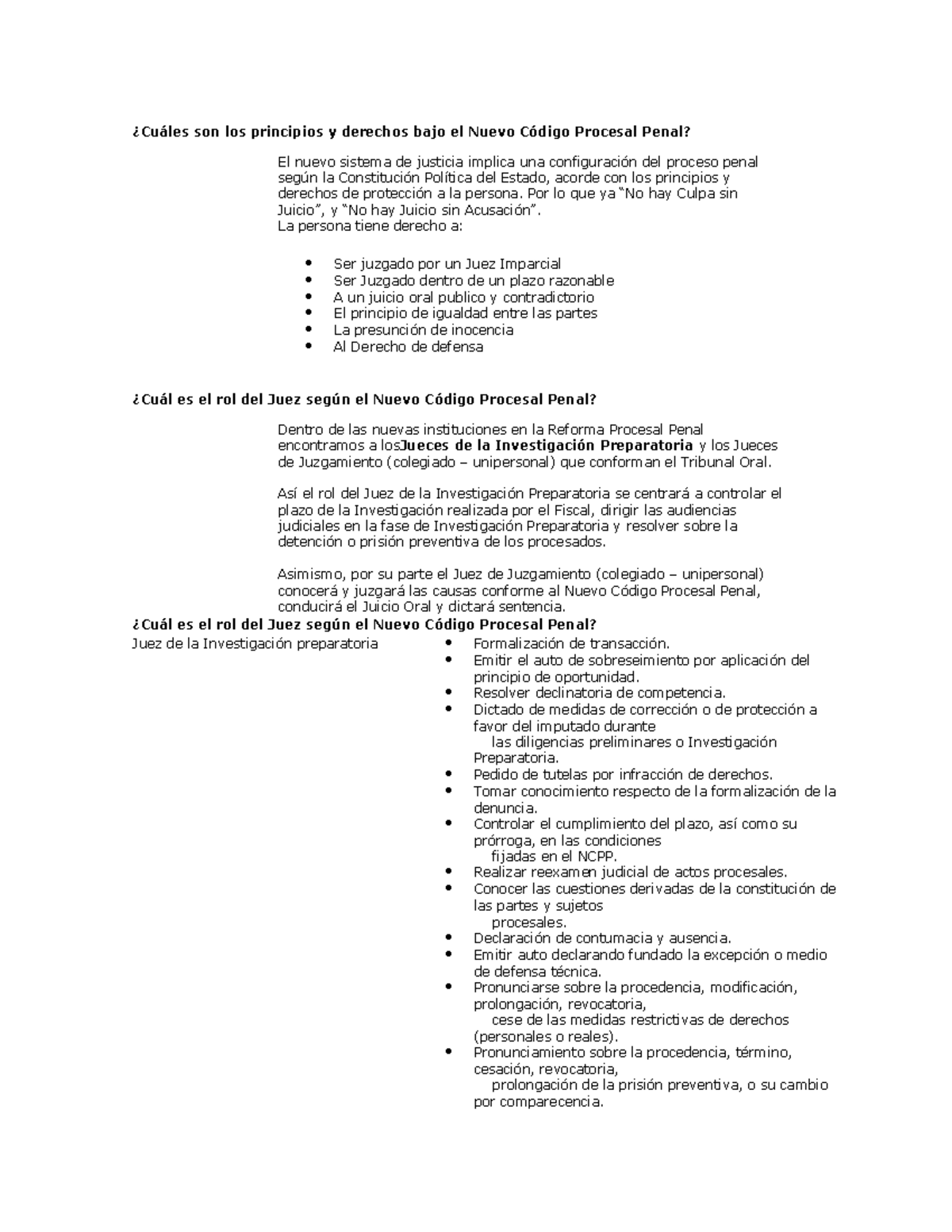 NCPP: Principios y Funciones del Juez en el Nuevo Código Procesal Penal ...