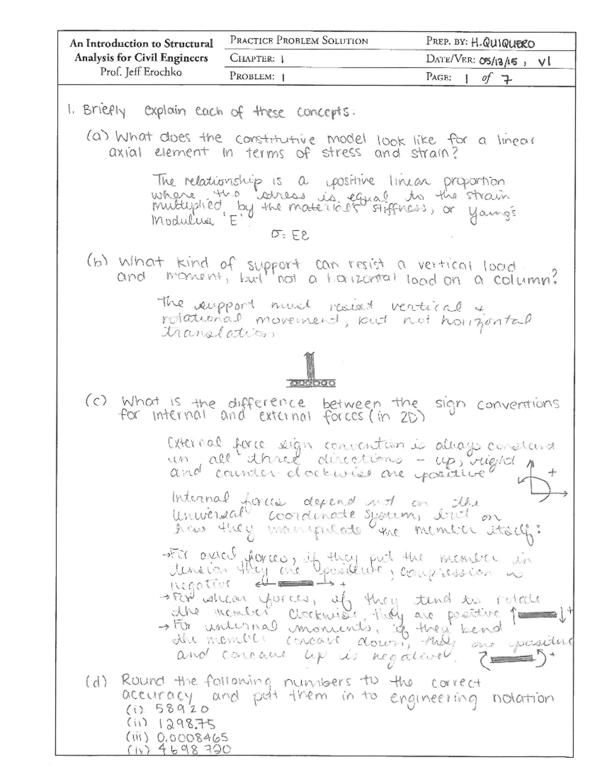 Solutions to Structural Analysis Chapter 1 Problems - CE 101 - Studocu