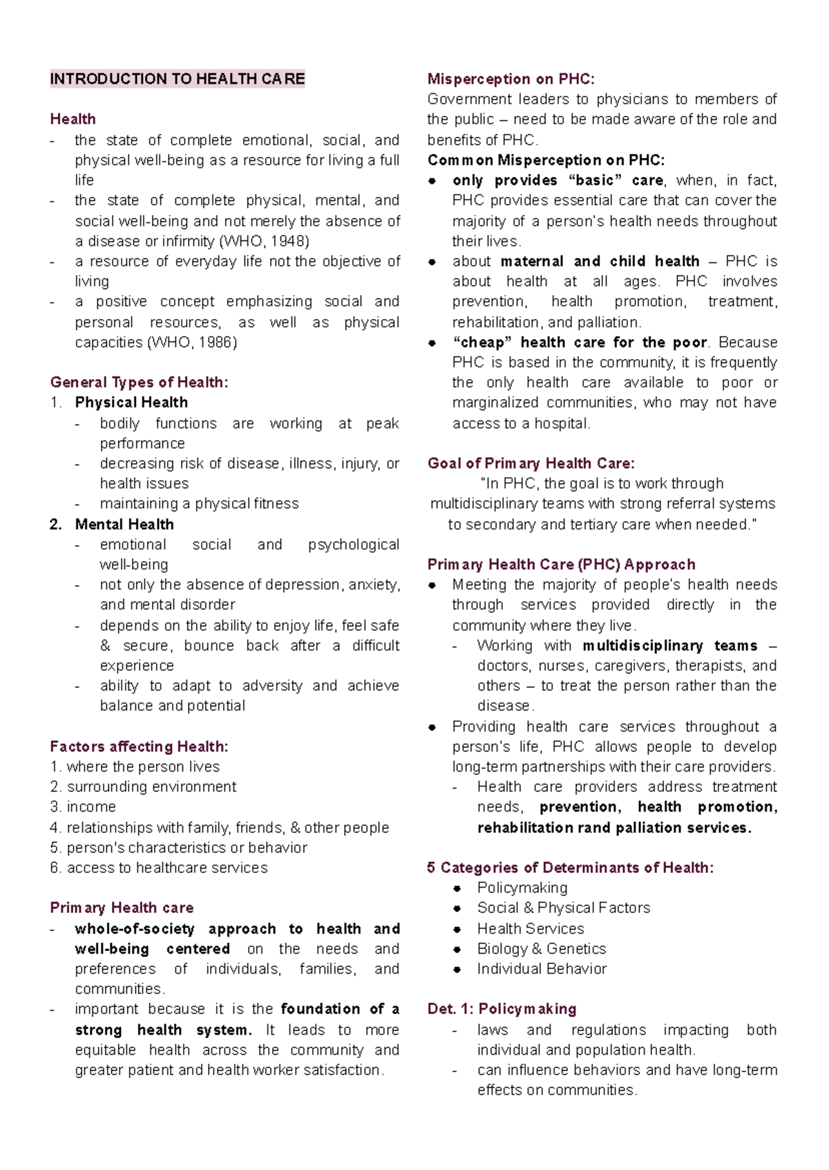 Introduction to Health Care: Key Concepts and the Role of Pharmacists ...