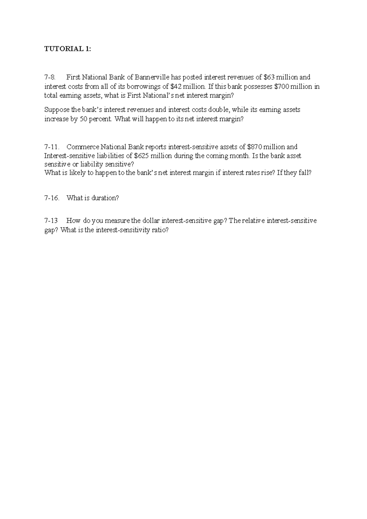 Tutorial 1: Analyzing Net Interest Margin & Bank Sensitivity Factors ...