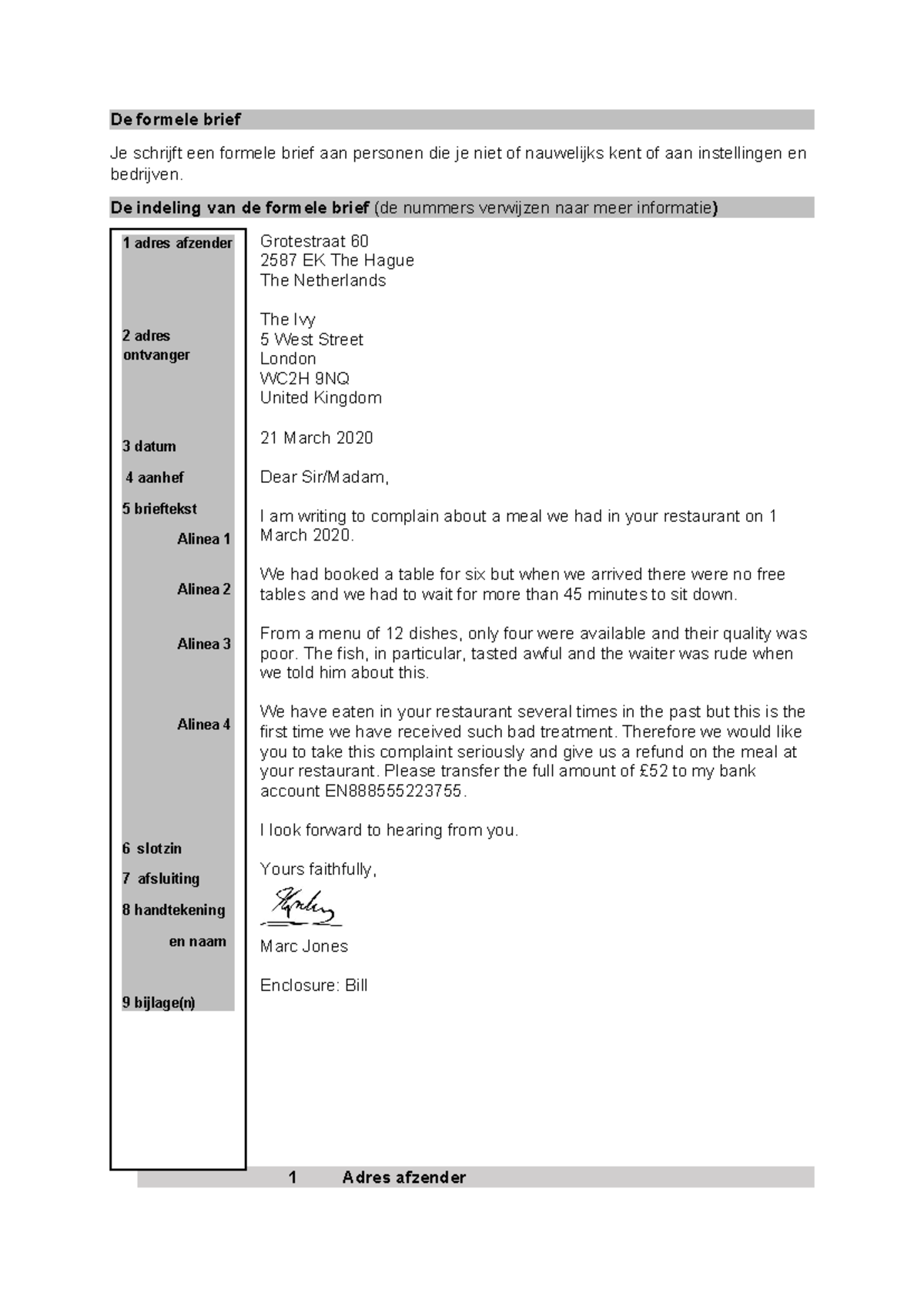 Zakelijke Brief Handout: Structuur en Tips voor Formele Brieven ...