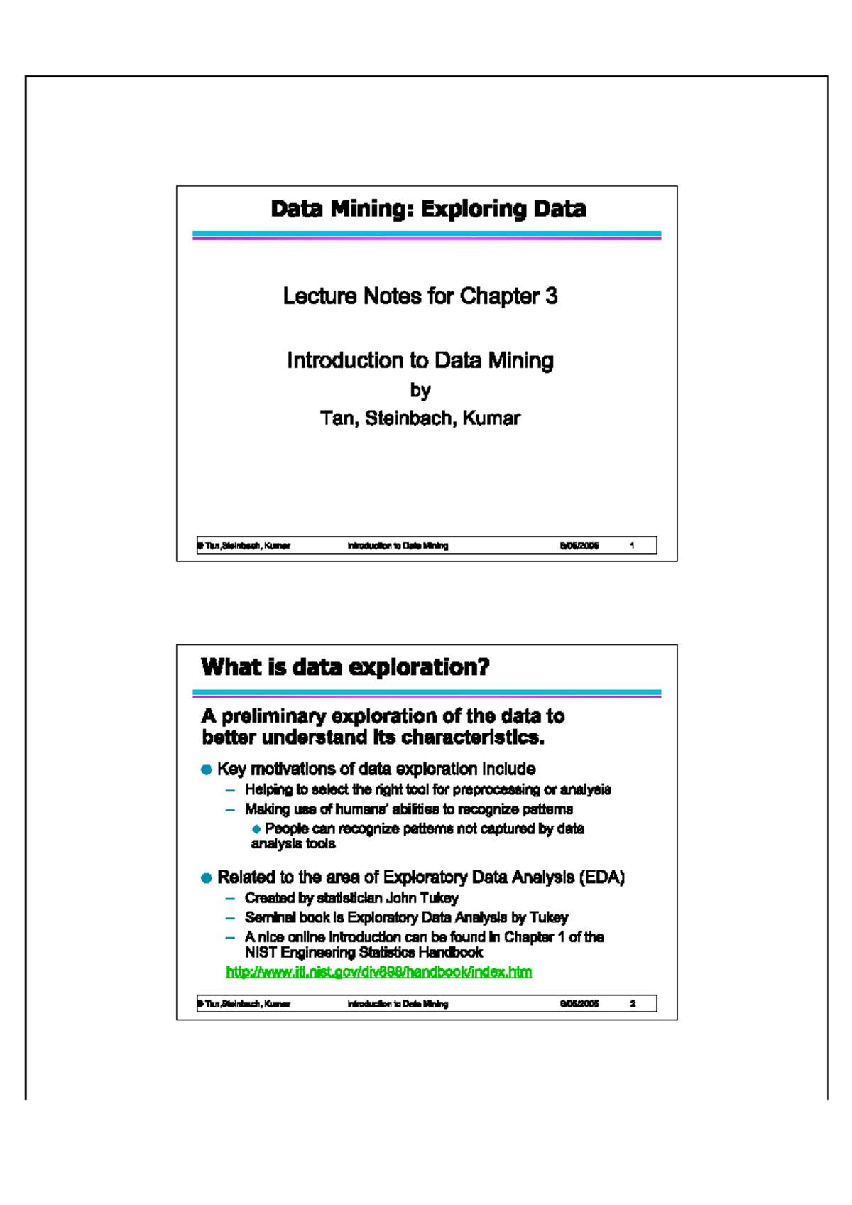 Data Mining (CS101): Lecture Notes on Chapter 3 - Data Exploration ...