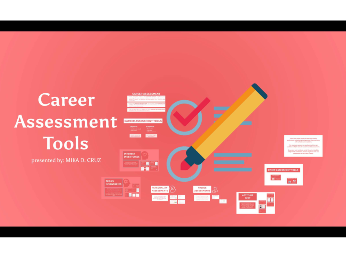 Career Assessment Tools: A Comprehensive Guide to Career Paths - Studocu