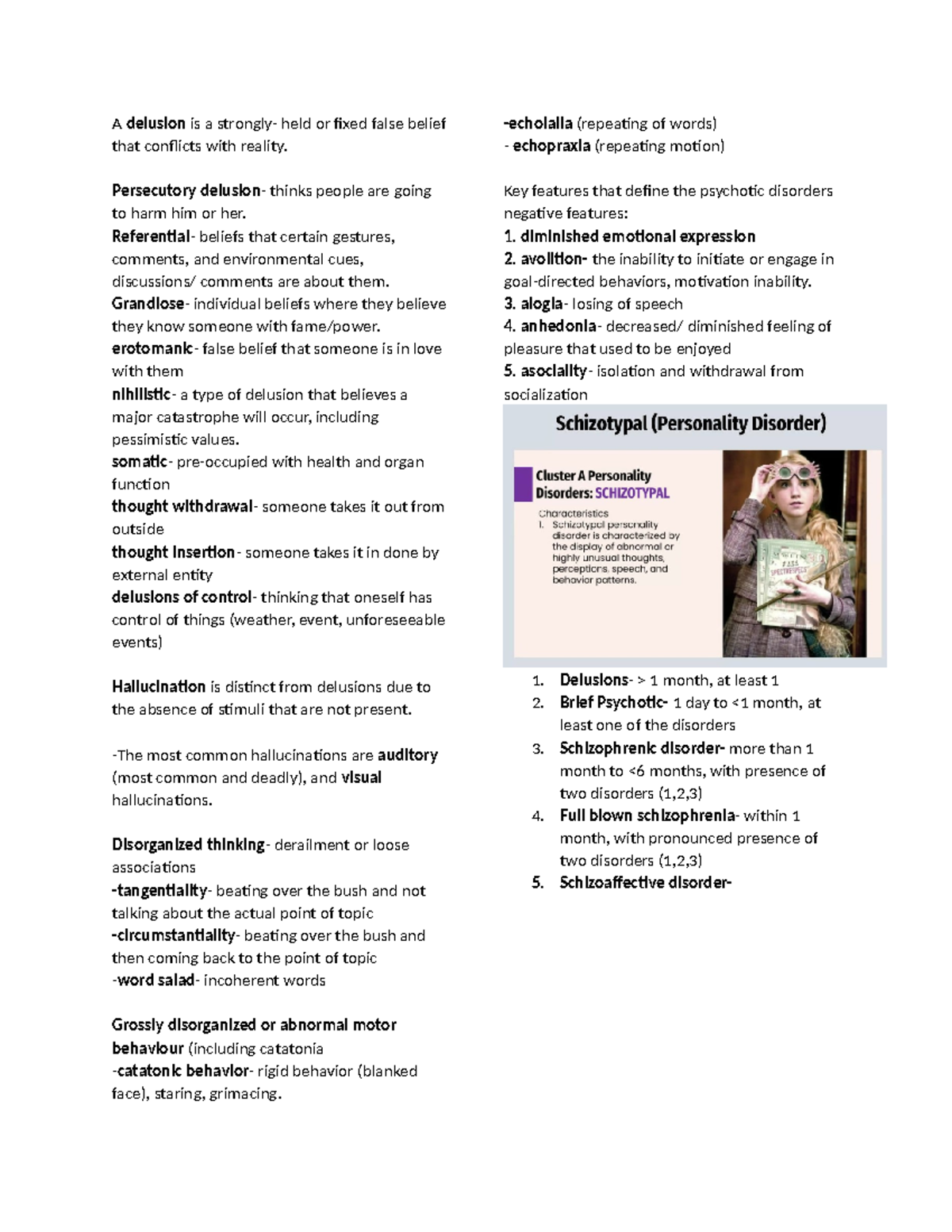 Psychopathology Overview: Delusions, Hallucinations, & Schizophrenia ...