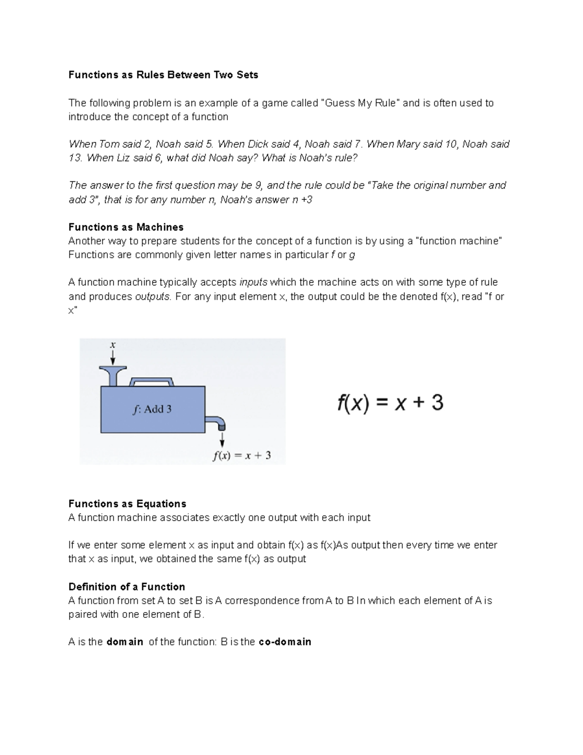 Triton MAT 116 - Functions in Elementary Math Education - Studocu