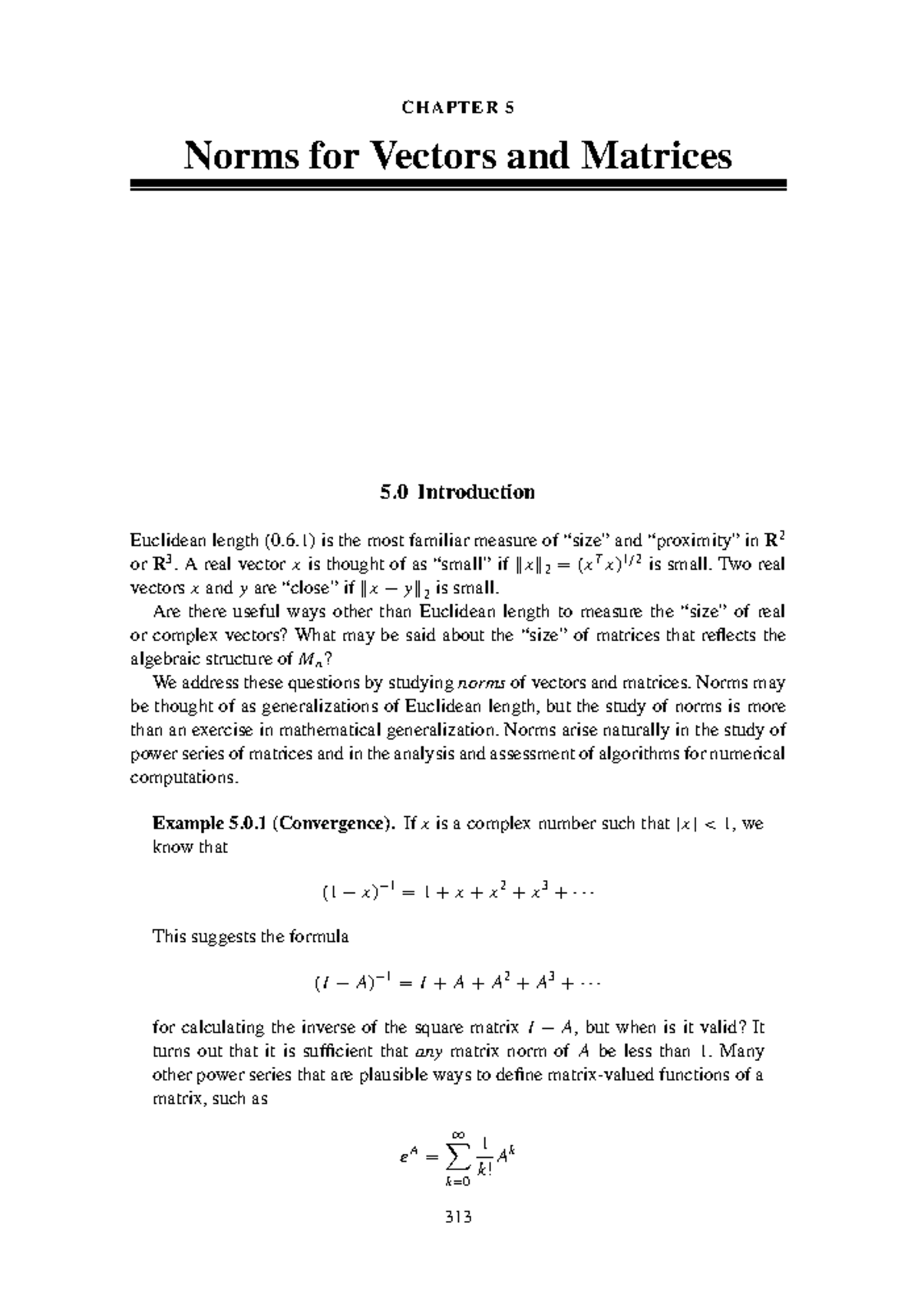 Matrix Analysis 7 - Chapter 5: Norms for Vectors and Matrices - Studocu