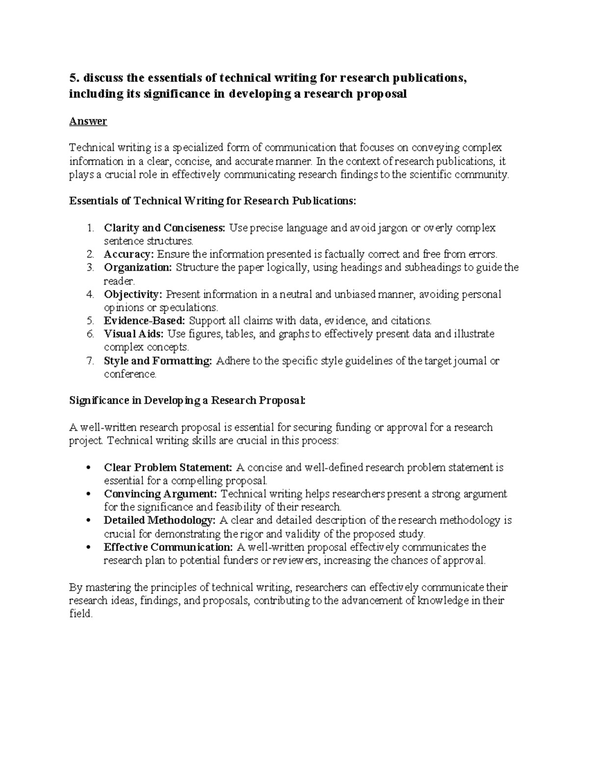 Essentials of Technical Writing for Research Publications (5th Answer ...