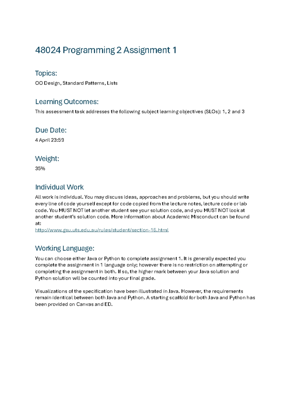 Programming 2 Lecture Notes: Week 1 to Week 10 Overview - Studocu