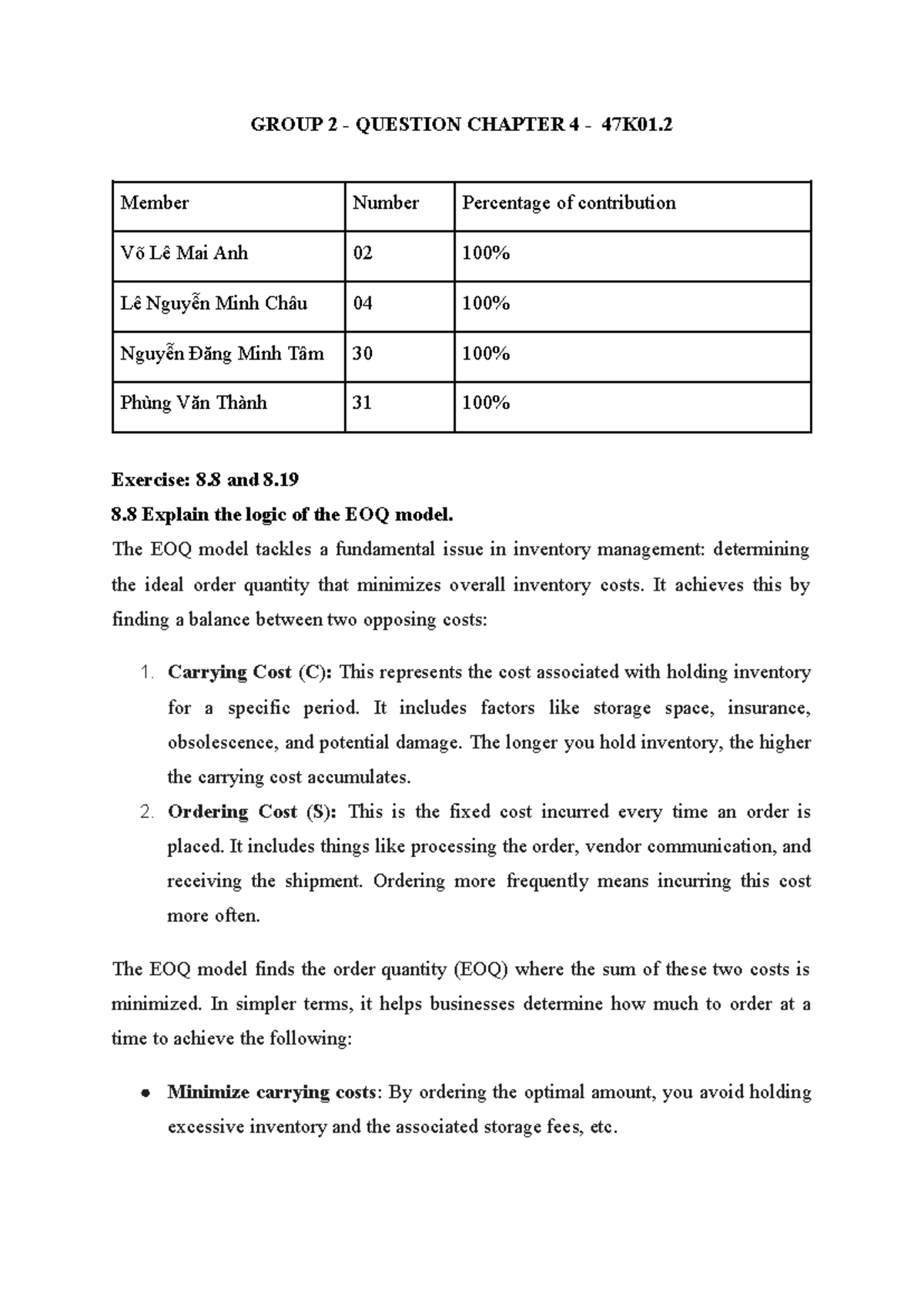 Group 2 - Question Chapter 4 - 47K01 - GROUP 2 - QUESTION CHAPTER 4 ...