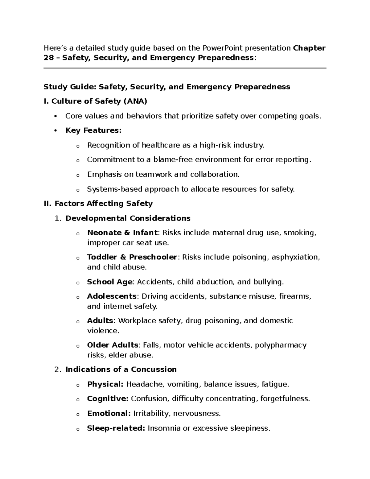 Ch. 28 Study guide and Nclex questions - Here’s a detailed study guide ...