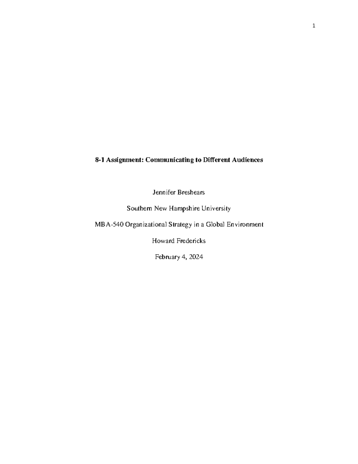 8-1 Assignment: Audio Script for Communicating to Audiences - Studocu