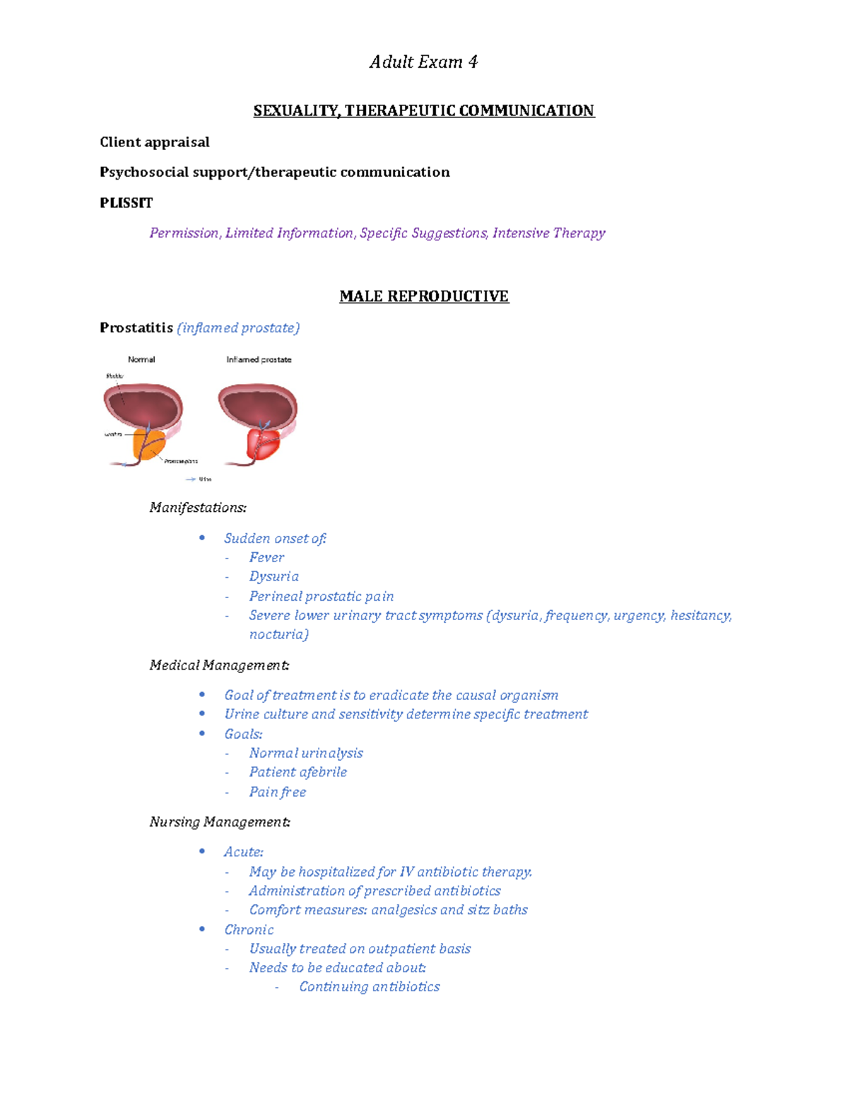 NURS 301 Final Exam Study Guide: Male Reproductive Health & Nursing ...