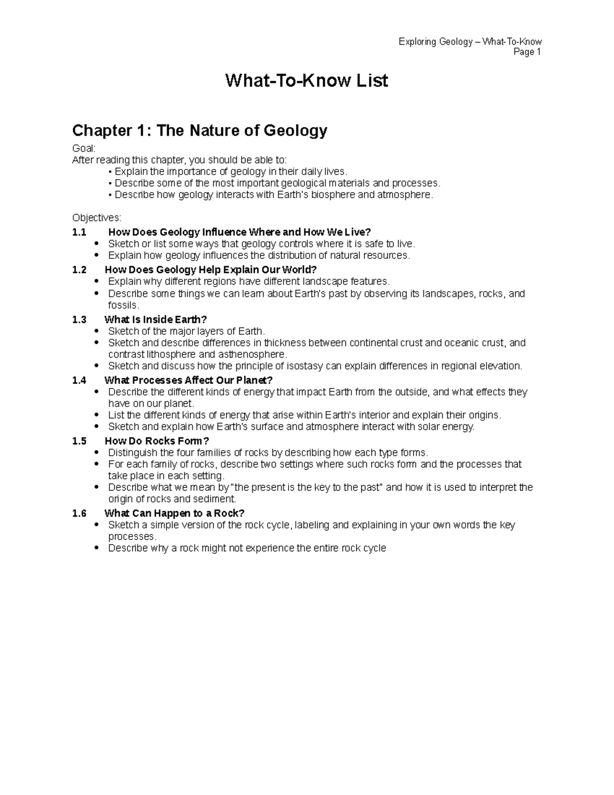 Exploring Geology (5e) Ch #1 What You Need to Know - Studocu