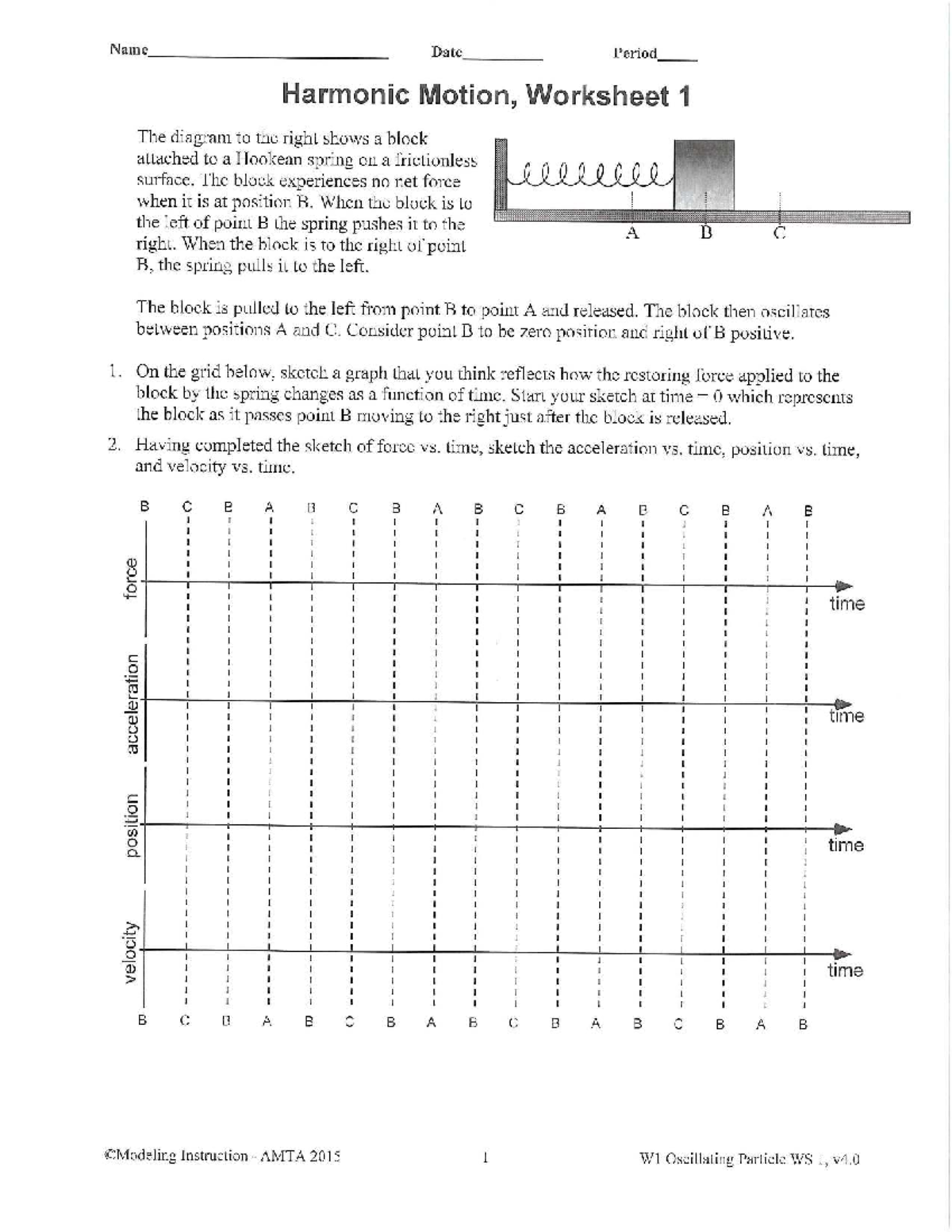 Harmonic Motion Worksheet 1 & 2 - AP Physics - Studocu